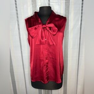 Calvin Klein Rich Red Blouse with Bow